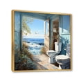 thumbnail image 2 of Designart "Oceanic Escape Toilet painting" Bath & Laundry Floater Framed Wall Art Print, 2 of 7