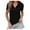 Black, variant on OSOLU Women T-Shirt Tshirts Tee Solid Color Button Up T-Shirt Short Sleeve Tee Tops Comfort Dailywear