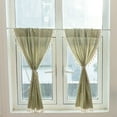 thumbnail image 1 of Nvzi Boho Embroidered Kitchen Tier Curtains with Tassels Rod Pocket Farmhouse Linen Textured Cafe Half Window Curtain, 1 Panel (Green,52x18), 1 of 5