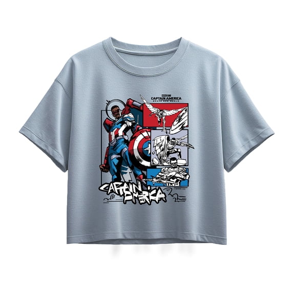 Captain America - Ink Grid - Youth Girls Boxy T-Shirt