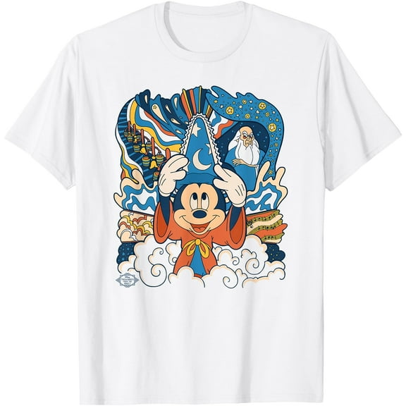 Fantasia Mickey Mouse Sorcerer’s Apprentice Retro DTG Print Unisex T-Shirt
