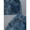 thumbnail image 4 of Boys Girls Elastic Waist Jeans Casual Harem Denim Pants with Pockets Loose Relaxed Fall Spring Outfits Blue,3 Years, 4 of 7