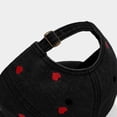 thumbnail image 6 of Women's Baseball Cap, Embroidered Heart Denim Trucker Hat, Adjustable Retro Vintage Style Cap for Women, Casual Outdoor Sun Hat for Daily Wear​-Black, 6 of 6