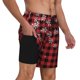thumbnail image 2 of Fotbe Red Buffalo Plaid Traje de Baño para Hombre – Shorts de Natación de Secado Rápido con Forro y Bolsillos-Large, 2 of 6