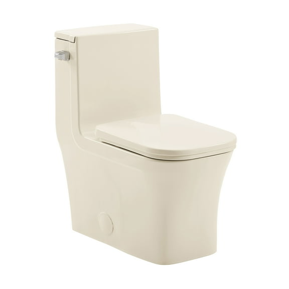 Bastille One Piece Square Left Side Flush Handle Toilet 1.28 gpf in Bisque
