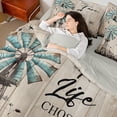 thumbnail image 4 of Homewish Rustic Lodge Cabin Bedding Comforter Set 7pcs for Men, Brown Vintage Old Barn Door Queen Bedding Sets, Farm Life Reversible Queen Sheet Sets, Super Cozy Room Decor, 4 of 7