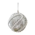thumbnail image 2 of Silver Glitter Foam Christmas Ball Ornament, Rhinestone Beaded Hanging Bauble for Christmas Tree Decor Wreath Mantel Holiday Home Decor, 2 of 6