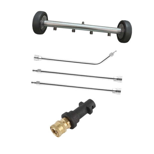 Limpiador de Chasis para Lavadora a Presión Cepillo Limpiador Bajo Carro con Barra Inclinada Y Recta Adaptador de Latón Incluido Herramienta Resistent negro