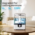 thumbnail image 2 of CHIVALZ - Humidificadores de 6 litros para recámara, habitación grande, hogar, humidificadores de llenado superior de niebla fresca para bebés y plantas, 26 dB silencioso, luz nocturna, hasta 50 horas, 2 of 5