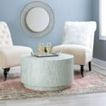thumbnail image 2 of Linon Kane Round Modern Mosaic Inlay Coffee Table in Blue & Gray Mother of Pearl, 2 of 6