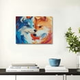 thumbnail image 5 of ZFLMY Colorful Dogs Canvas Wall Art Decor for Home Living Room Bedroom Kitchen Bathroom Office Salon Bar, Ready To Hang Room Home Art Decor 20x16in, 5 of 6