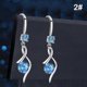 thumbnail image 1 of Hermosos pendientes de gota de plata esterlina S925 con forma de diamante, joyería de circonita, regalo de aniversario para esposa y novia, 2, 1 of 5