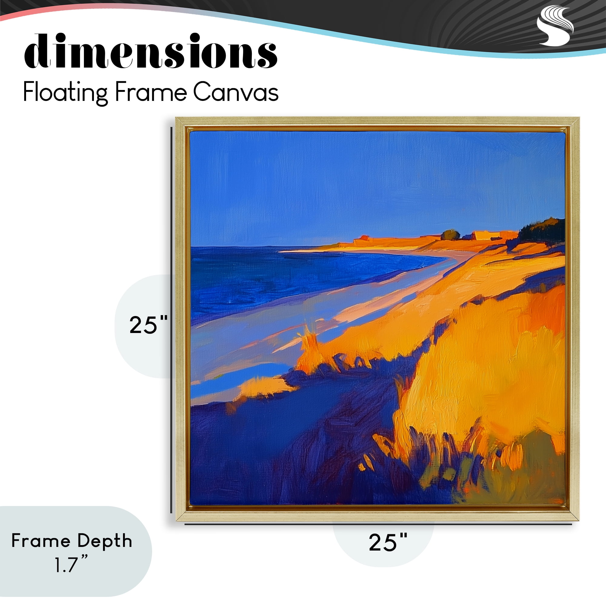 Stupell Industries Complimentary Coast Seascape Gold Framed Floater Canvas Wall Art, design by Walker Noble