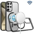 thumbnail image 2 of Designed for Samsung Galaxy S24 Plus /S24+ Premium MagSafe Compatible Transparent Clear Acrylic with Color Frame Hybrid TPU Hard Phone Case Cover [Clear Black], 2 of 10