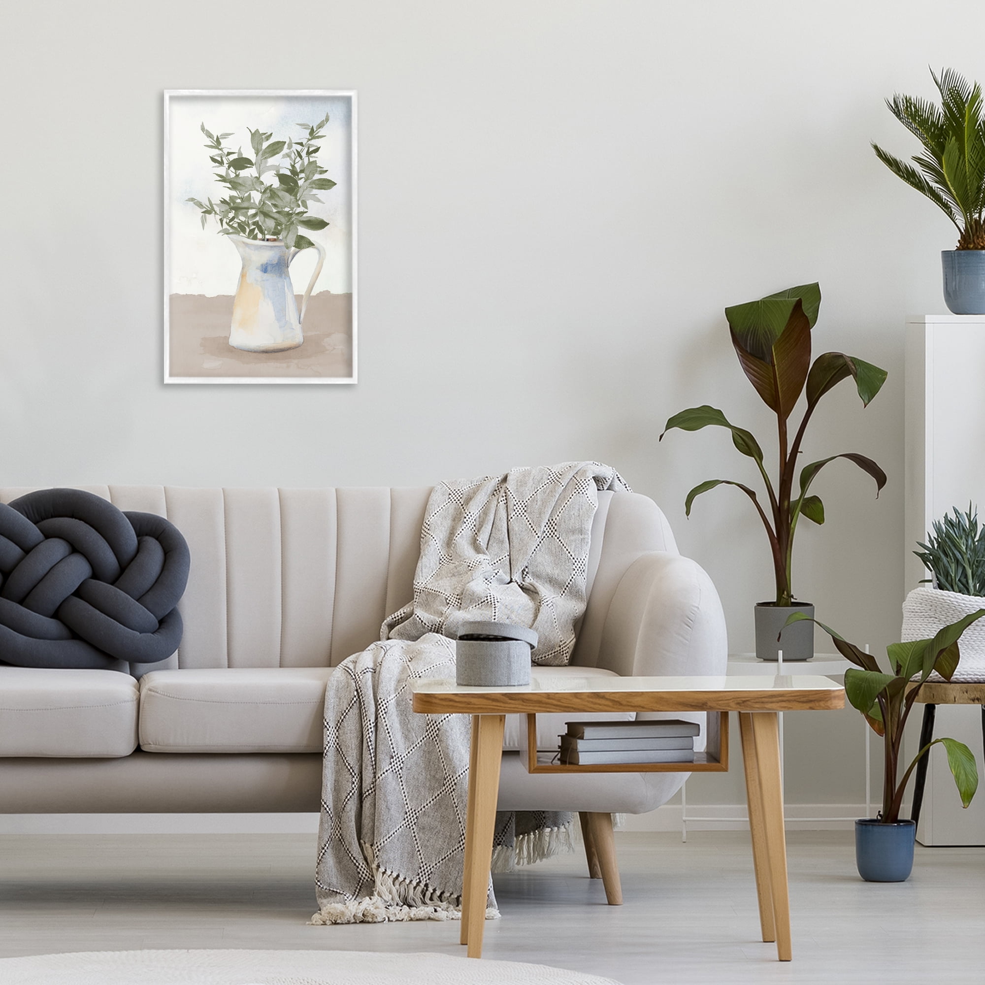 Stupell Industries Eucalyptus Botanicals Vase White Framed Giclee Art, design by Lanie Loreth