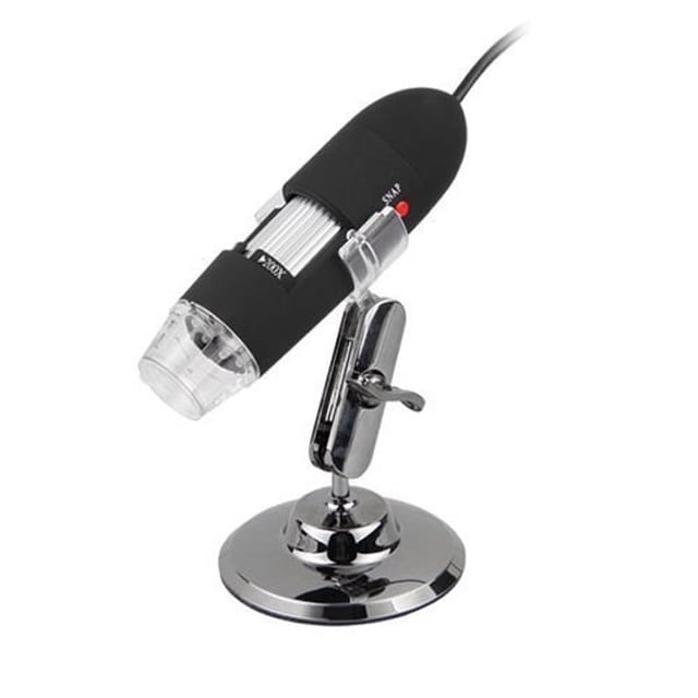 FRCOLOR Digital microscope Digital Microscope Camera with 25X200X Magnification 8 LED Lights for Skin Hair Inspection Black Plastic,4.41"X1.3"X1.3"