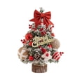 thumbnail image 2 of Table Arbre de Noël avec Lumières Fournitures de Fête pour Cheminée Bureau Vacances Rouge, 2 of 9