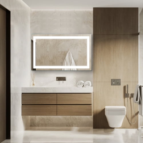LED Lighted Bathroom Wall Mounted Mirror with High Lumen+Anti-Fog  Separately Control+Dimmer Function - Walmart.com