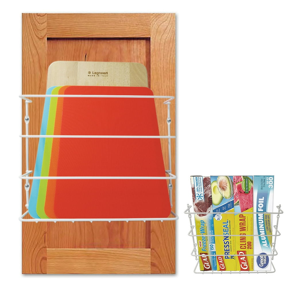 Evelots Cutting Board/Wrap Storage Rack-Wall/Door Mount- Foil/Wax Paper ...