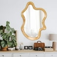 thumbnail image 5 of AENKYO Irregular Wall Mirror, Asymmetrical Wavy Wood Frame Decorative Mirror for Bedroom and Bathroom, Natural, 5 of 9