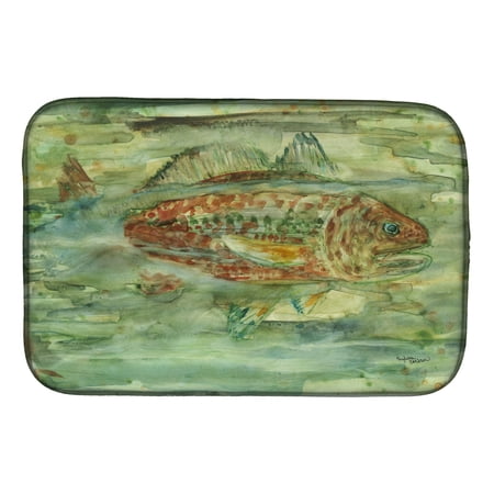 Caroline s Treasures Abstract Red Fish Dish Drying Mat