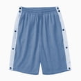 thumbnail image 3 of longantii Men's Tear Away Shorts with Side Snap Side Split Open Cotton Leg Breakaway Post Surgery Recovery Bottoms Adaptive Cotton Shorts Sky Blue 3XL, 3 of 7