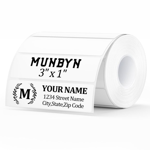 Etiquetas adhesivas térmicas MUNBYN de 76 mm x 25 mm por precio de 1000 hojas