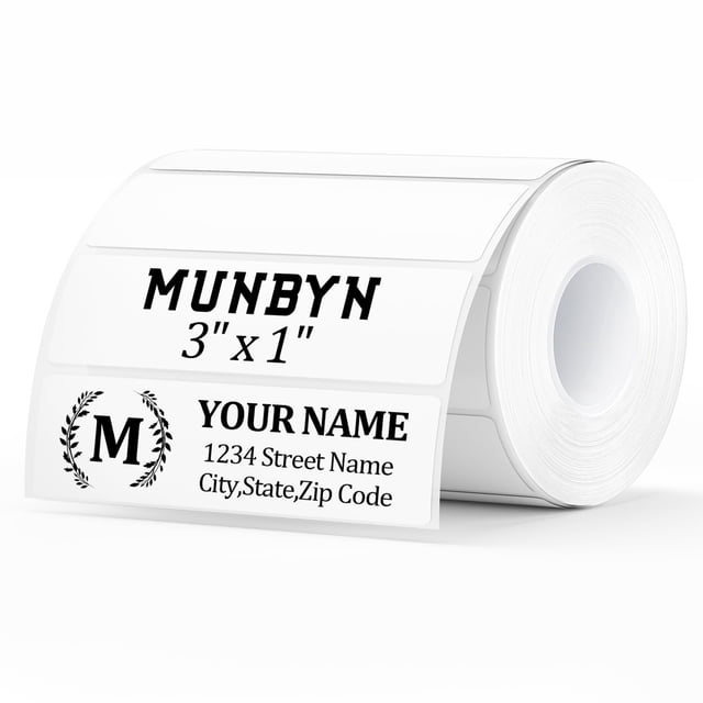 Etiquetas adhesivas térmicas MUNBYN de 76 mm x 25 mm por precio de 1000 hojas