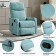 thumbnail image 6 of Leumius Recliner Chair with Massage and Heat,360° Manual Swivel Rocker Chair for Adults,Upholstered Fabric Glider Recliner Nursery Chair with Side Pockets for Living Room,Antique Blue Green, 6 of 9