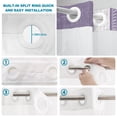 thumbnail image 5 of No Hook Shower Curtain, Vintage Purple Striped Shower Curtains for Bathroom with See Through Top Window, Farmhouse Modern Stripes Boho Waterproof & Washable Bath Curtain Small Stall 36"x78", 5 of 9