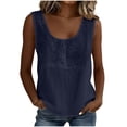 thumbnail image 2 of SwiftWear Women's Scoop Neck Sleeveless Tank Top Cute Floral Embroidered Boho Shirts Cotton Linen Casual Summer Loose Top, 2 of 5