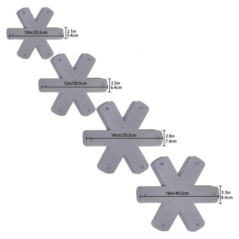 12-Piece Non-Woven Pot & Pan Protector Set - 3 Sizes (15", 14", 10") To Prevent Scratching