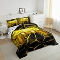 thumbnail image 3 of Manfei Game Console Bedding Twin Comforter Set,Gamer Gaming Down Comforter,Gold Geometric Geometric Lines Bedding Sets Twin with Comforter,Breathable Bedroom Decorative Reversible,2 Pieces, 3 of 8