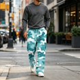 thumbnail image 5 of GrmtClth Mens Loose Fit Camo Cargo Trousers All Over Full Camo Graphic Multi Utility Pockets Drawstring Elastic Waist Street Casual Pants Blue XL, 5 of 8
