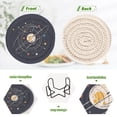 thumbnail image 4 of Yayeee 6 PCS Drink Coasters with Holder Set Woven Absorbent Round Tabletop Hot Pad, White Planet, 4 of 7
