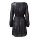 thumbnail image 4 of Vestido Sexy Con Purpurina. Vestido de noche con cordones y lentejuelas de manga larga con purpurina sexy para mujer (negro M) Ygjytge para Mujer Negro T S, 4 of 7