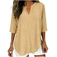 thumbnail image 2 of Babysbule V-Neck Loose Summer Blouses & Tops Women's Short Sleeve, 2 of 6