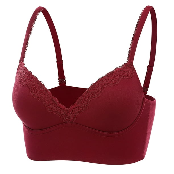 DOBREVA Women's Push Up Bra Wireless Padded No Underwire Bralettes Lace  Plunge Bras : : Clothing, Shoes & Accessories