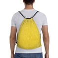 thumbnail image 2 of Easygdp Yellow Glitter Drawstring Backpack, Beach Sackpack, Travel Sackpack Lightweight for Sports, Gym, Travel, Swimming - Small, 2 of 9