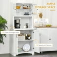 thumbnail image 3 of Xukmct Wood Kitchen Storage Cabinet with Glass Framed Door and Shelves and Microwave Space, Pantry Cabinet for Dining Room, Kitchen, White, 3 of 10