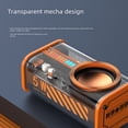 thumbnail image 2 of Altavoz Bluetooth con cañón de acero pequeño y transparente, subwoofer con sonido y ritmo de luz, serie TWS, Bluetooth 5.0, altavoz pequeño creativo, 2 of 4