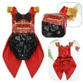 thumbnail image 6 of iiniim Baby Sequined Ringmaster Circus Show Girls Boys One Piece Romper Hi-Lo Tailcoat Halloween Party Size 6M-5 Black&Red 4-5, 6 of 7