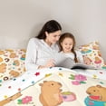 thumbnail image 4 of Erosebridal Cute Capybara Twin Comforter Sets For Capybara Lovers Twin Comforter Sets,Kawaii Flower Sweet Doughnut Bedding Set For Kids Girls Reversible 2pcs, 4 of 7