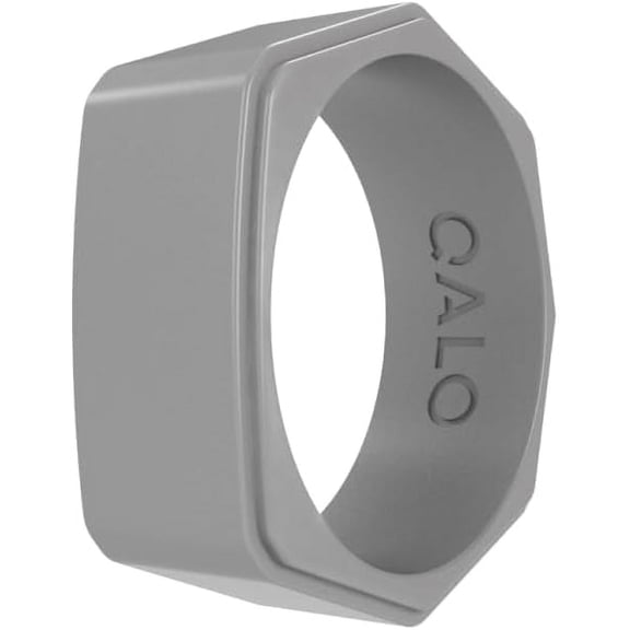 QALO Men & Women's Rubber Silicone Ring, Signet Rubber Unisex Wedding Band, Breathable, Durable Engagement Silicone Ring, 6mm Wide 1.8mm Thick, Multi Colors & Sizes