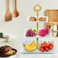 thumbnail image 5 of SSZMDLB under $5 2Pcs 3 Tier Fruit Tray, Three Tier Serving Tray, Wedding Cake Stand Display, Party Snack Dessert Platter, Multi Layer Fruit Candy Server, Event Catering Display Rack, 5 of 9