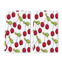 YladaFaie 2 Pcs Cherry Kitchen Towels Decorative Dish Towels Cherry Pattern Hand Tea Towels Absorbent Kitchen Cloths for Kitchen Bathroom Decor Housewarming Gifts 16 x 24 Inch
