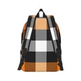 thumbnail image 3 of Balery Orange Plaid Vintage Canvas Backpack for Men and Women - Large Capacity, Durable Travel Laptop Bag for School, Work, Hiking, and Outdoor Activities, 3 of 7