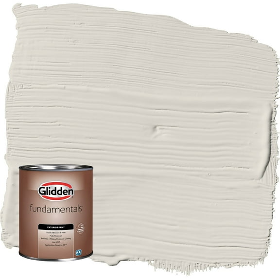 Glidden Fundamentals Silent Smoke / Beige Flat Exterior Paint, 1 Quart