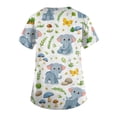 thumbnail image 6 of AHMOMEI Cartoon Animal Print Women's Scrub Tops S-5XL Plus Size Women's Nurse Uniform with Pocket V Neck Short Sleeve Scrubs for Women Tops, 6 of 6