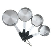 Mainstays 4-Piece Stainless Steel Measuring Cups Easy Grip Handles Silver